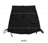 Bead ribbon cargo mini skirt