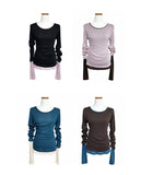 [U-BASIC] Deer see-through layered tencel long sleeves
