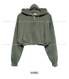 Metty Pigment Cropped Hooded Zip-Up