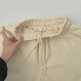 Unique Belt Loop Sweat Brushed Sagging Wide Pants