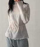 Yoru Mock Neck Strap Blouse