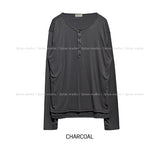 Royge Layered Henley Neck Long Sleeve T-shirt