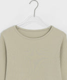 [BAONHAUS] Benir Round Ribbed Long Sleeve Tee