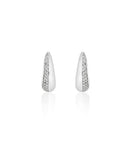 Claw Silver Half Pave One-Touch Earrings M