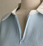 Mailing Layered Color Matching Shirt Zip-up Knit