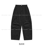No-pin curved cut cotton balloon pants
