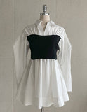 Moileen Layered Knit Shirt Blouse