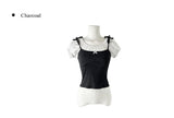 [Fake Layered] Sund Ribbon Sleeveless Layered Puff Short Sleeve T-Shirt