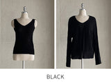 Chevin V-Neck Sleeveless Knit Cardigan Set