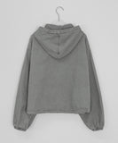 Pedro Pigment Crop Hood Zip-Up Jumper