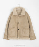 Bellon Reversible Leather Suede Fleece Mustang - Wool 50
