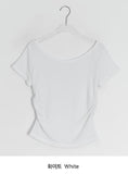 Kosel U-neck Side Shirring Short Sleeve Tee