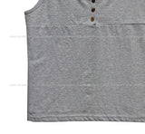 Pony Wood Button Loose Fit Sleeveless