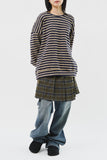 (W) Mitz Checked Pleats Skirt