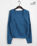 Baba Cable Bolero Square Neck Long Sleeve Knit