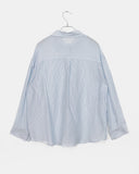 Manin Stripe See-through Overfit Long Sleeve Shirt