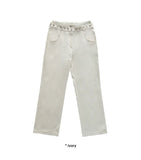 EYELET DOUBLE WAIST PANTS