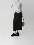 Brushed Banding Back Silt Long Skirt