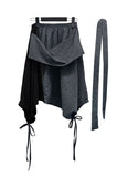 Ruffle Lnot Unbalanced Check Skirt