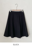 Shalon Unbalanced Pintuck Wool Flare Skirt