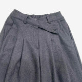 Moan Wool Diagonal Pin Tuck Pants