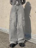 Muscle Cargo Denim Wide Pants