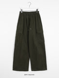 Kinomi Banding Cotton Wide Cargo Pants