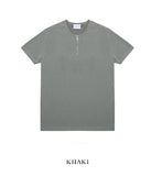 Zero round half zip-up short sleeve t-shirt