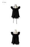 Horin Scarf Set Dot Ribbon Lace Blouse