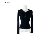 Elvin Slim Fit Hood Button Long Sleeve T-Shirt