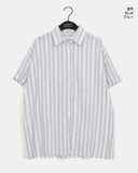 [MADE] Vines Stripe See-through Short Sleeve Shirt