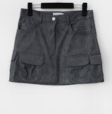 Ronco Crack Leather Miniskirt