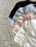 Shawang chiffon color matching shirring short sleeve blouse
