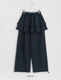 [BAONHAUS] Simbs Linen Tiered Frill Banding Skirt Pants