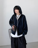 Velvet Crop Hood Zip-Up