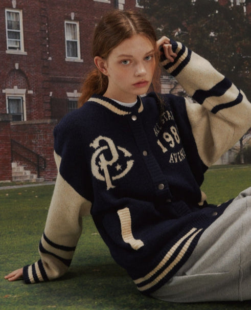 ☆CPGN STUDIO_COMPAGNO☆ 2WAY Varsity Snap Cardigan Navy CPGN STUDIO (コンパーニョ) - [2-WAY]バースティースナップ