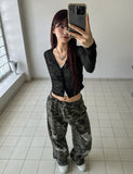 Damaged camo carpenter double knee pants