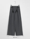 [BAONHAUS] Genbibeu Nylon Belted Wide-leg Pants