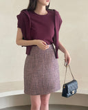 Marid Round Short Sleeve Knit Cardigan Set