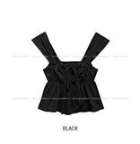 Mary's ribbon shirring crop blouse