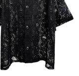 Suo crochet punching knitwear half shirt