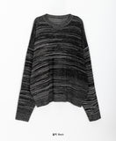 [unisex] Kanan mix striped over knit