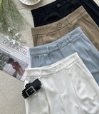 Pureine Pintuck Wide Slacks Pants (Belt set)