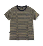 Falling Cat Stripe Crop Short Sleeve Tee