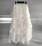 Cherian Chiffon Unbalance Tiered Skirt