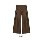 Summer Cooling Deep-Tuck Wide Slacks