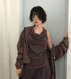 (2-way) STAR STUD DRAPE SLEEVELESS