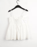 Punch lace ribbon heart neck strap layered sleeveless
