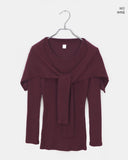 Hoyu layered one-piece wrap set long knit