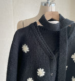 [Tie Set] Ripelle Daisy V-Neck Knit Cardigan